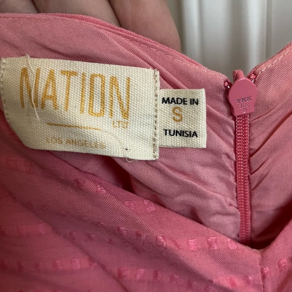 Nation Peppa Ruched Linen-Blend Sundress in Pink Size Small - Picture 6 of 10